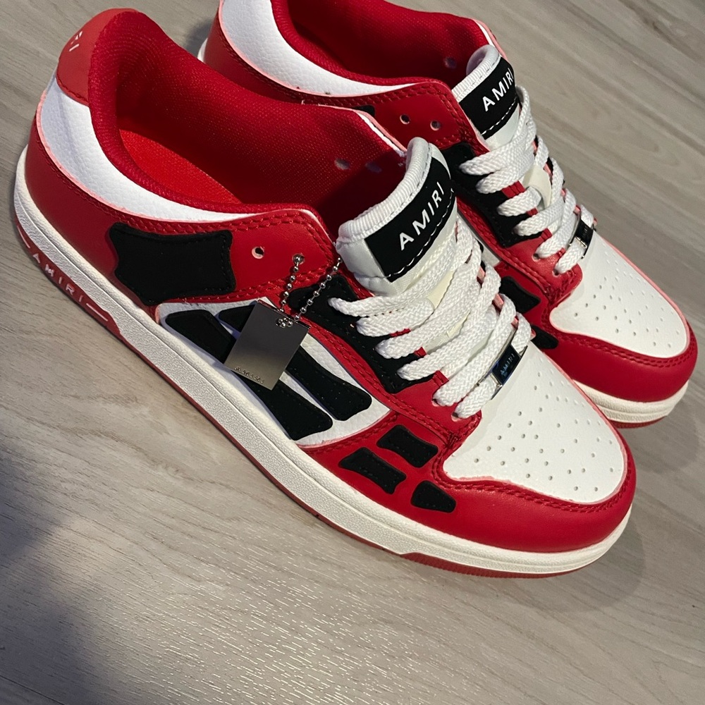 Skel Red and White Men's Sneakers